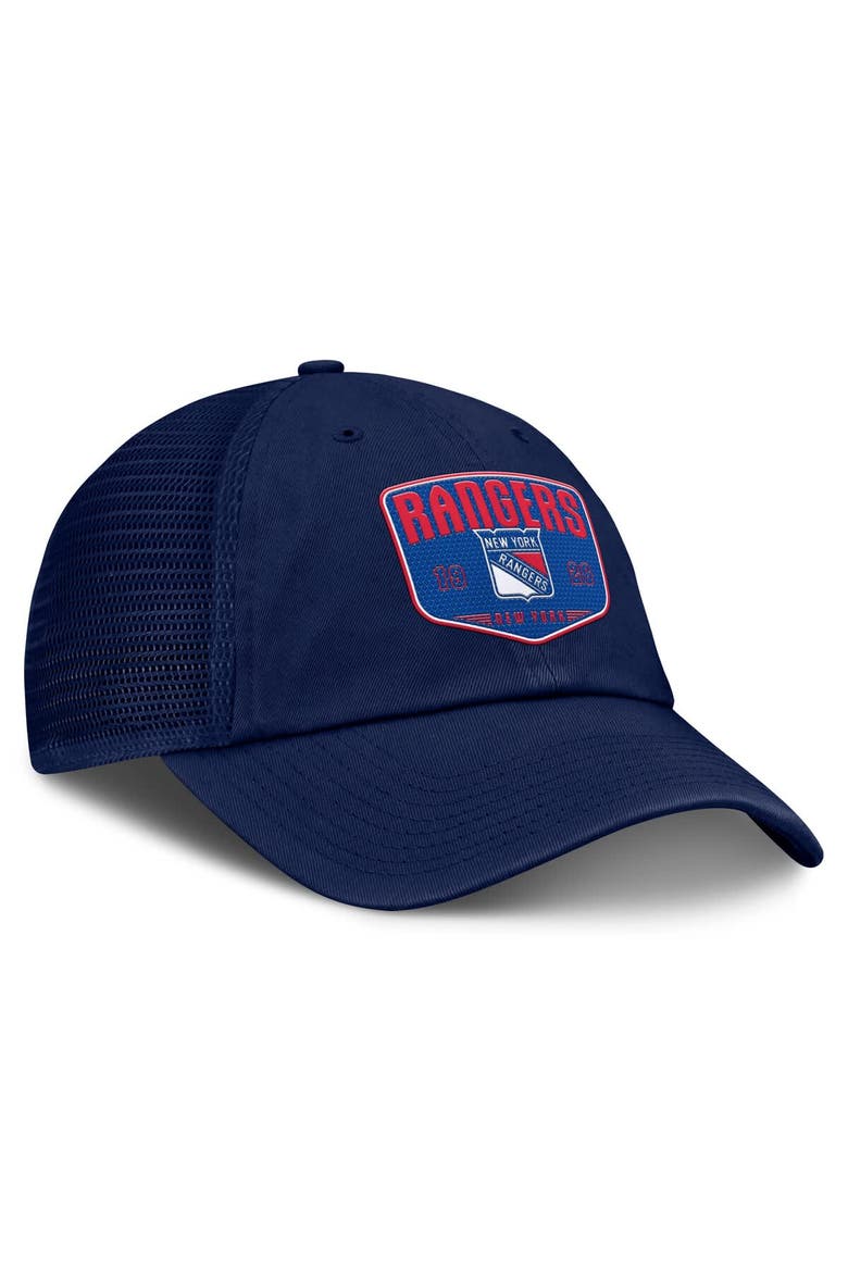 Men's Fanatics Blue New York Rangers Fundamental One-Time Trucker Adjustable Hat, Alternate, color, Blue