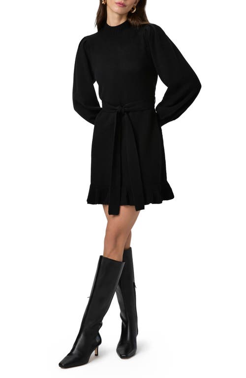 Paige Julita Long Sleeve Wool Blend Sweater Dress In Black
