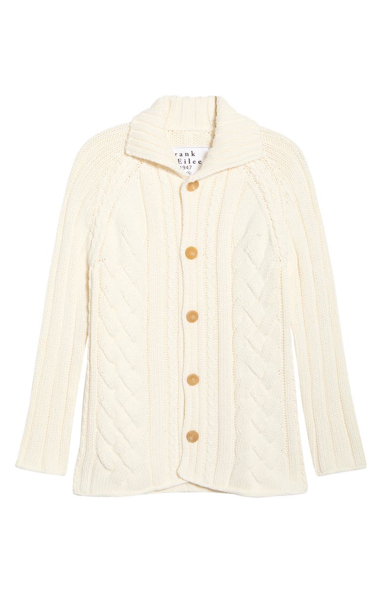 Frank & Eileen Cotswolds Cable Stitch Cotton Cardigan, Main, color, Ivory