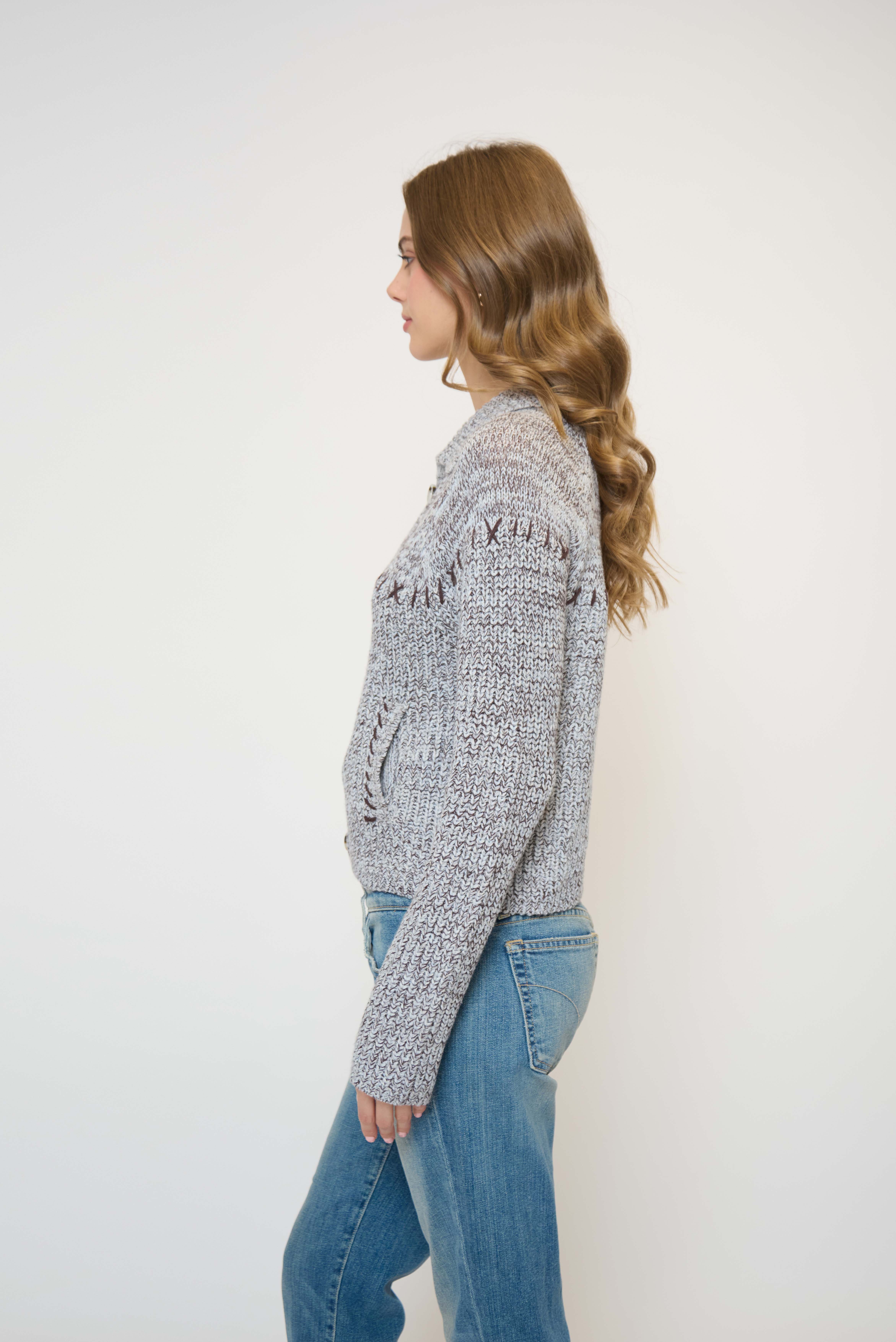 Parker Marled Collared Cardigan - image 2