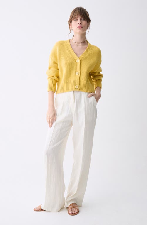 Deluc Ayden Chunky Crop Cardigan In Yellow