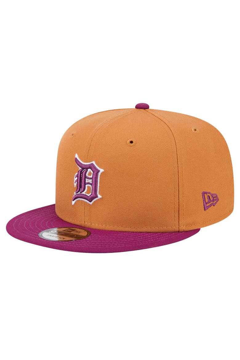 Men's New Era Brown/Purple Detroit Tigers Color Pack Two-Tone 9FIFTY Snapback Hat, Main, color, Brown
