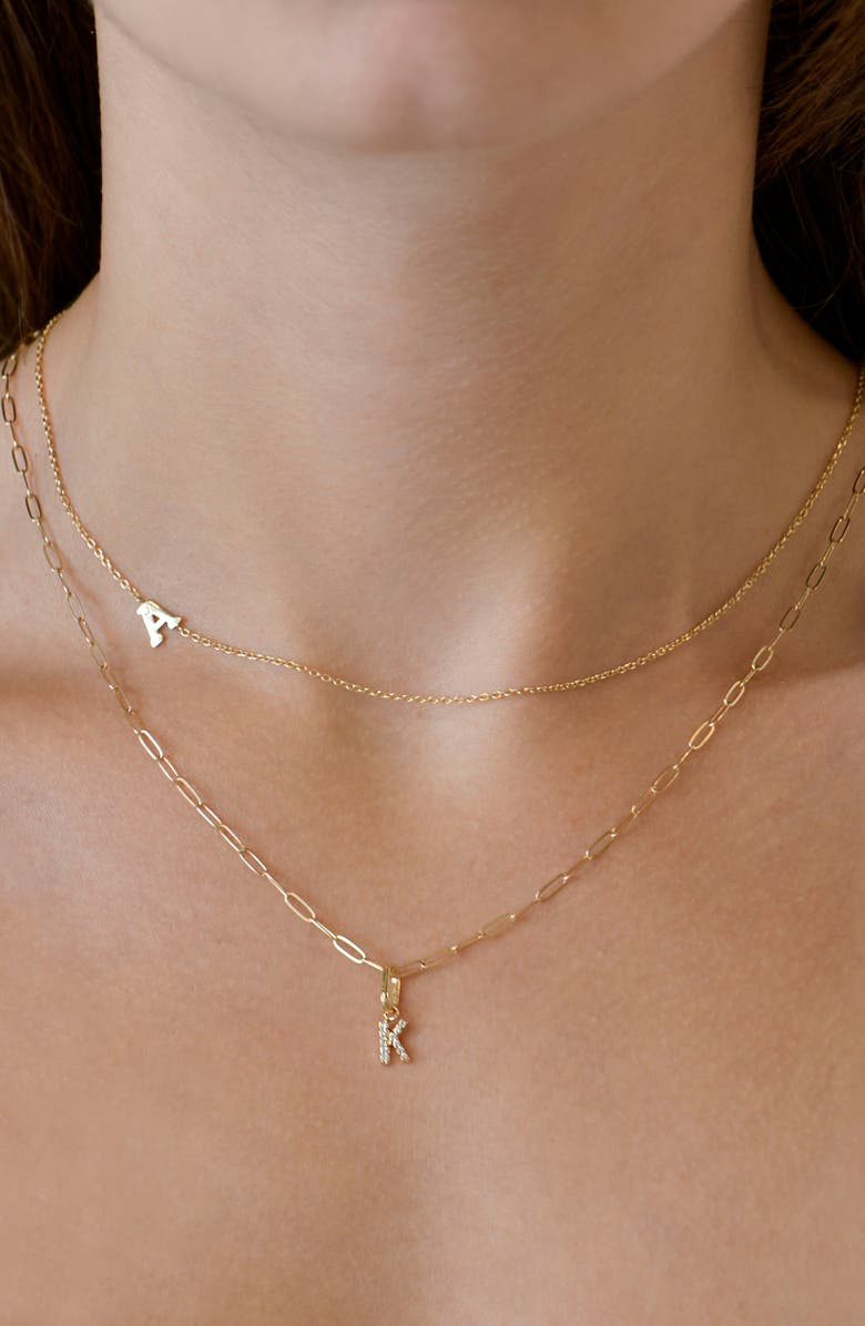 Anzie Love Letter Pavé Diamond Charm, Alternate, color, Clear - K