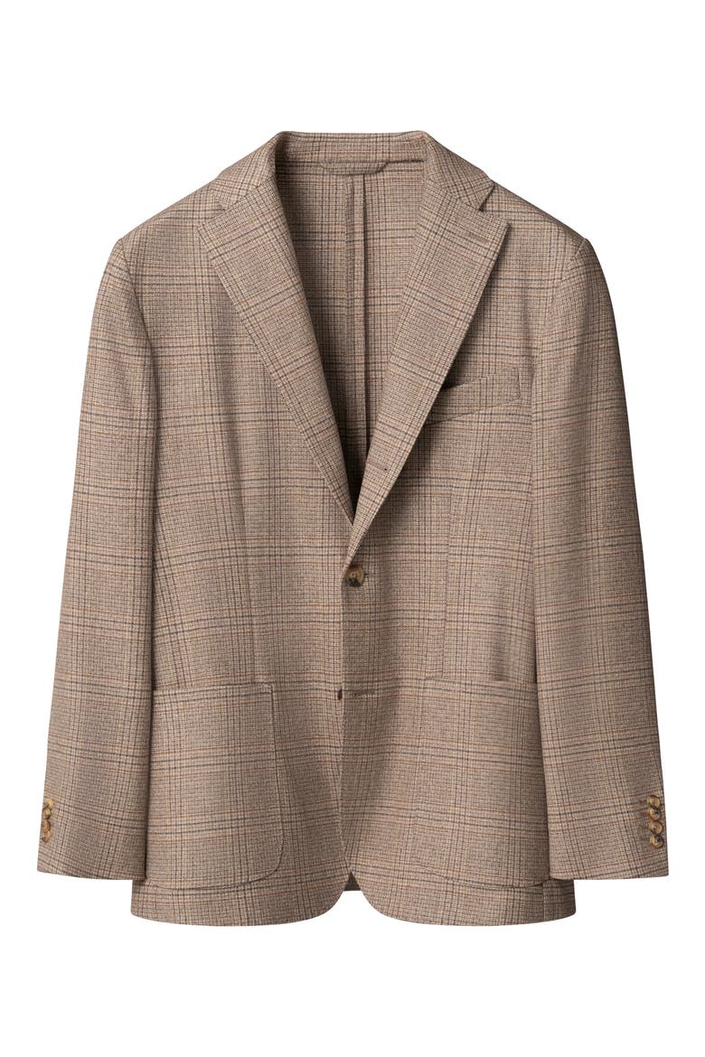 Lana Tech Check Flannel Sport Coat, Alternate, color, LIGHT BEIGE