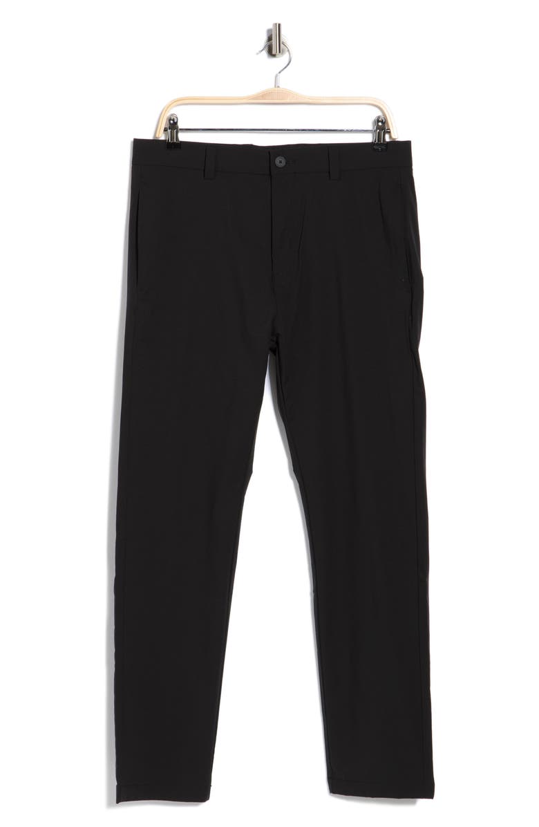 BOSS Flat Front Dress Pants, Alternate, color, Black