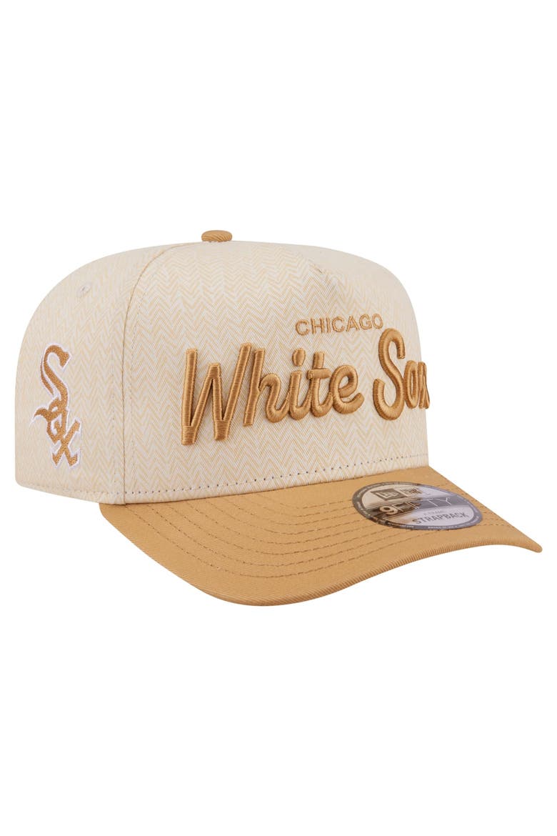 Men's New Era  Cream Chicago White Sox Herringbone 9FIFTY A-Frame Snapback Hat, Main, color, Cream