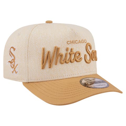 Men's New Era  Cream Chicago White Sox Herringbone 9FIFTY A-Frame Snapback Hat