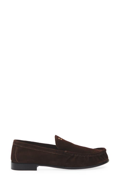Miu Miu Leather Penny Loafers In Brown