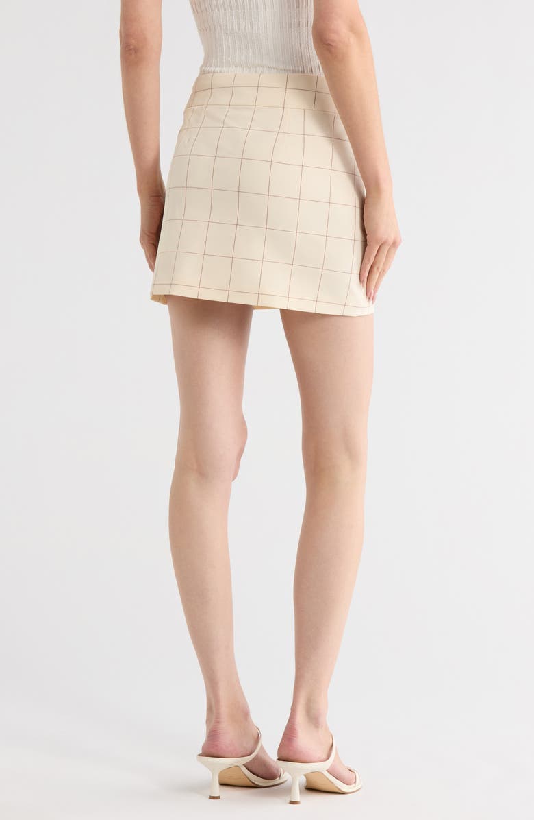 Veronica Beard Elara Windowpane Miniskirt, Alternate, color, Ecru/ Deep Ochre
