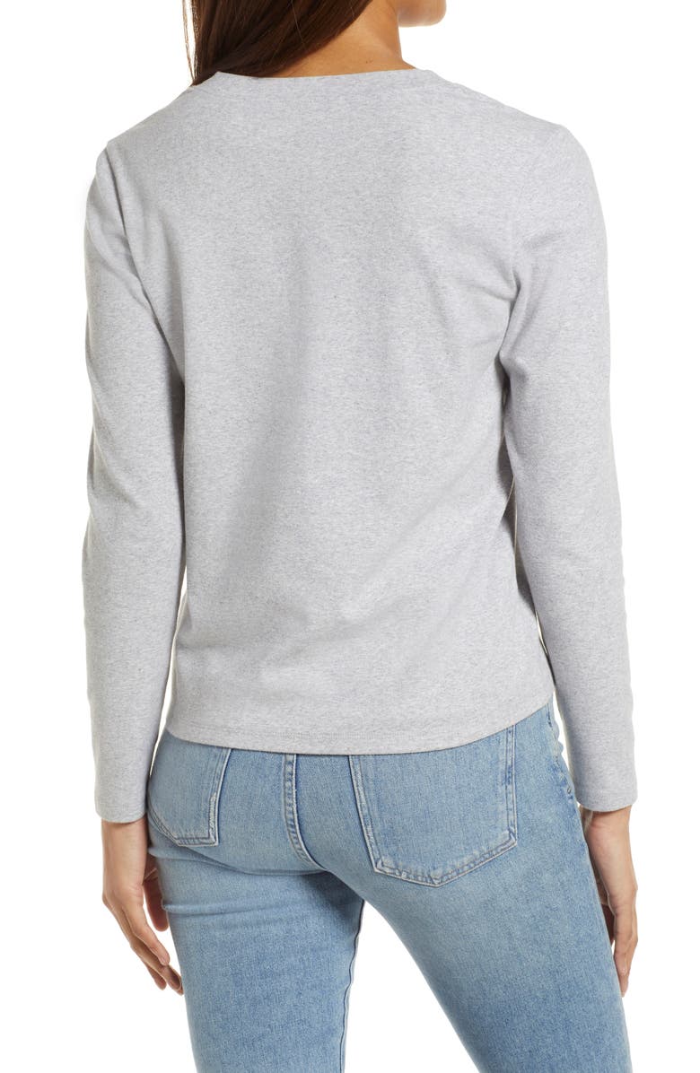 Caslon<sup>®</sup> Split Neck Long Sleeve T-Shirt, Alternate, color,
