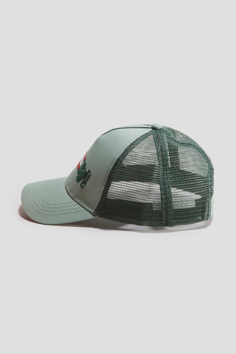 Trucker Cap With Motif, Alternate, color, Dusty green/Minecraft