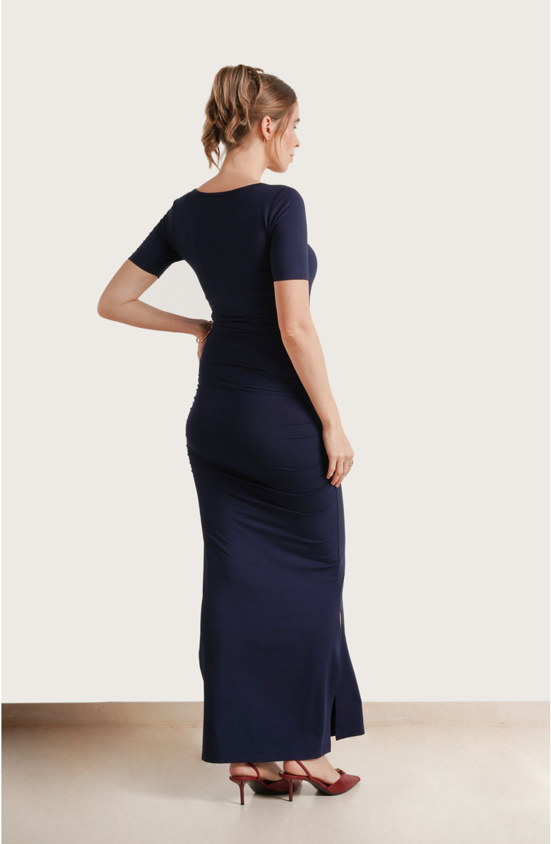 Nom Maternity Hugo Maternity Maxi Dress, Alternate, color, Dark Navy