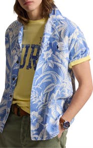 Polo Ralph Lauren Classic Fit Tropical Print Linen Camp Shirt