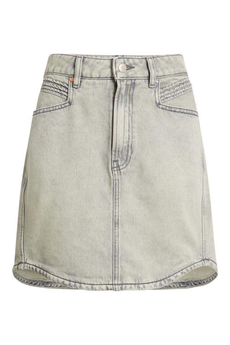 Curved Hem Denim Skirt, Alternate, color, GY
