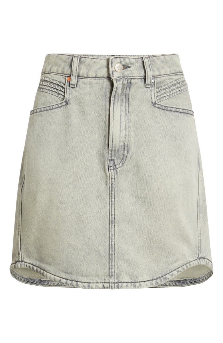 BOSS Orange Curved Hem Denim Skirt, Alternate, color, Gy