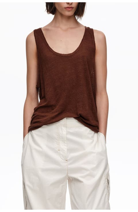 Washed Linen Vest Top