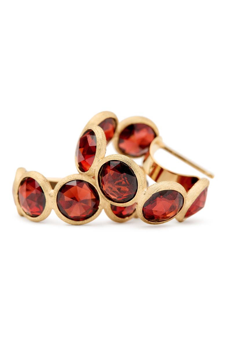 Jaipur Color 18k Gold Garnet Hoop Earrings, Alternate, color, GOLD