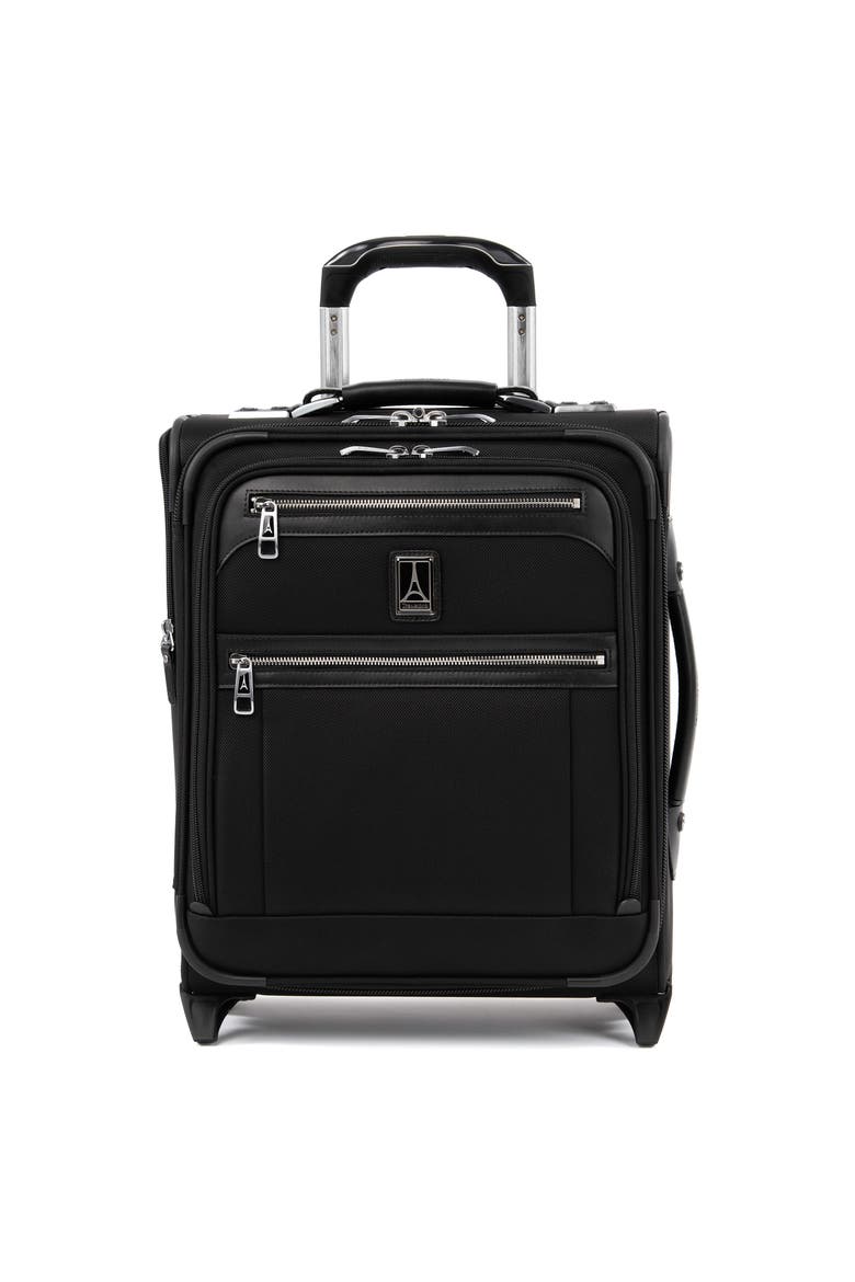 Platinum Elite Softside Expandable 16" Upright Carry On Luggage, Main, color, Shadow Black
