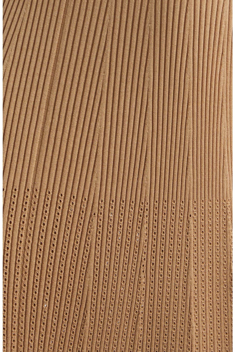 Annie Ruffle Sleeveless Midi Dress, Alternate, color, CAMEL/ IVORY COMBO
