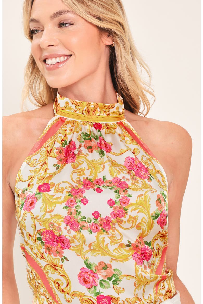 Satin Halter Crop Top, Alternate, color, IVORY PINK