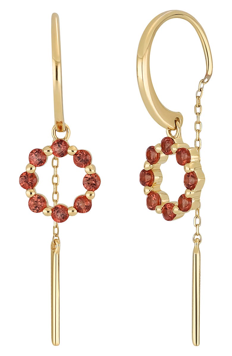 Bony Levy BLC 14K Gold & Garnet Threader Drop Earrings, Main, color, 