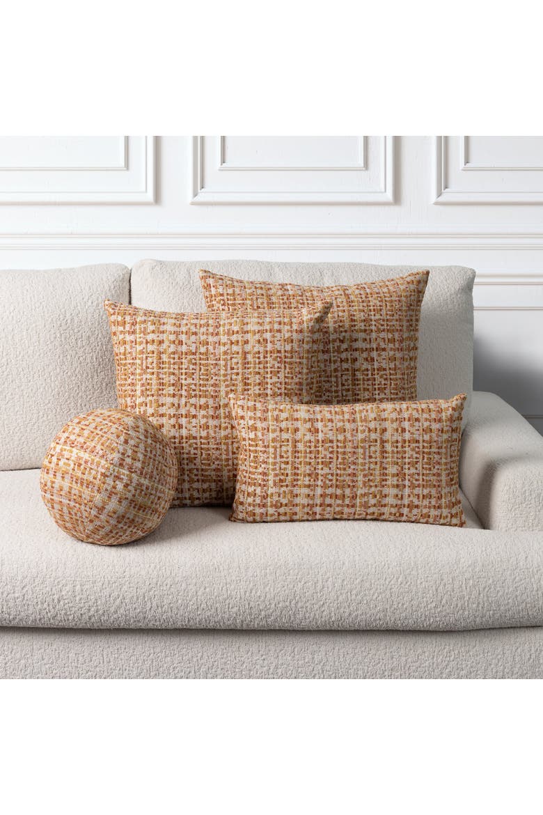 Channel Textured Chenille Indoor & Outdoor Woven Accent Pillow, Alternate, color, Sunset