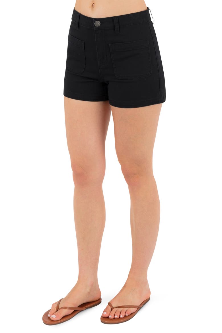 Horizon Patch Pocket Shorts, Alternate, color, BLACK