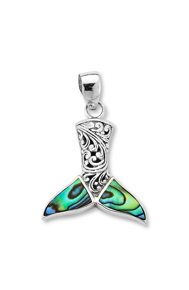 SAMUEL B. Abalone Whale Tail Pendant, Main, color, Blue And Green