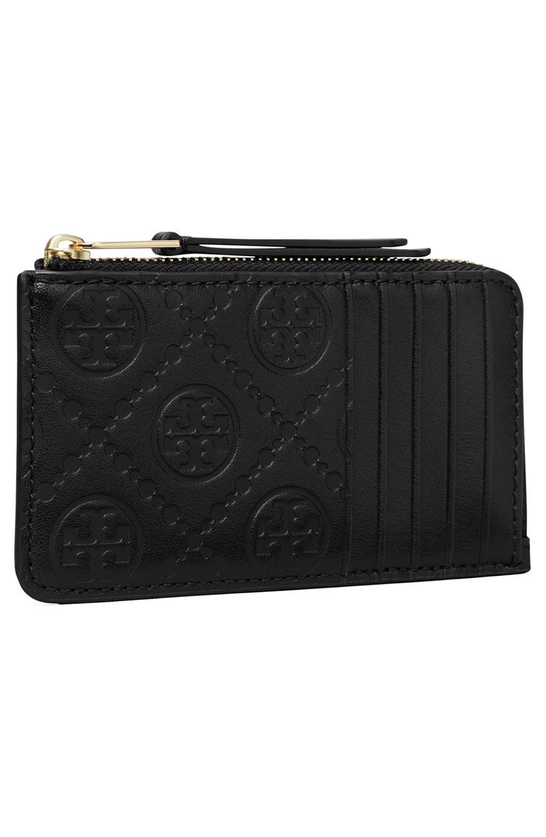 Tory Burch T Monogram Debossed Zip Card Case, Alternate, color, 