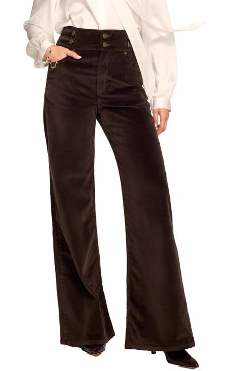 Liv Velveteen High Waist Wide Leg Pants