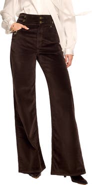 Ramy Brook Liv Velveteen High Waist Wide Leg Pants