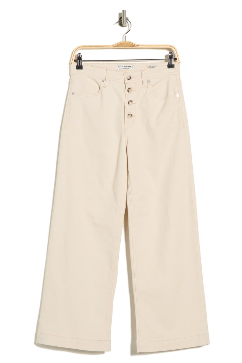 The Wave High Waist Crop Wide Leg Jeans, Main, color, ECRU
