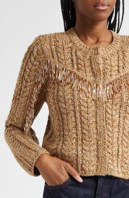 Cinq À Sept Lisabeth Bugle-fringed Sweater In Brown