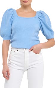 English Factory Puff Sleeve Sweater