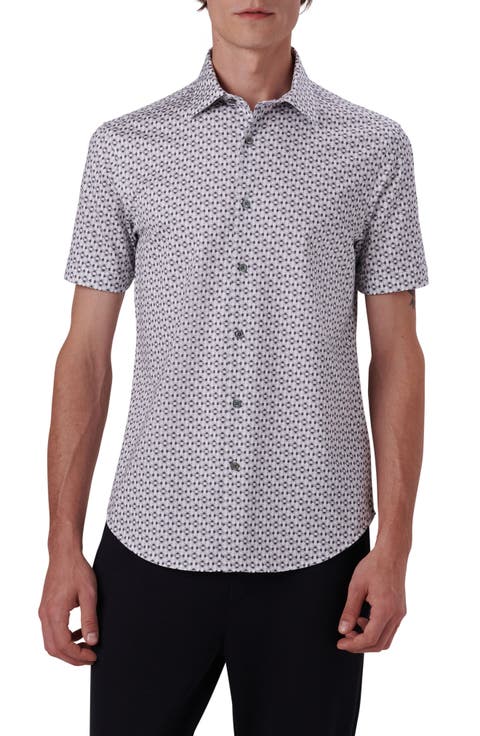 Miles OoohCotton® Geo Print Short Sleeve Button-Up Shirt