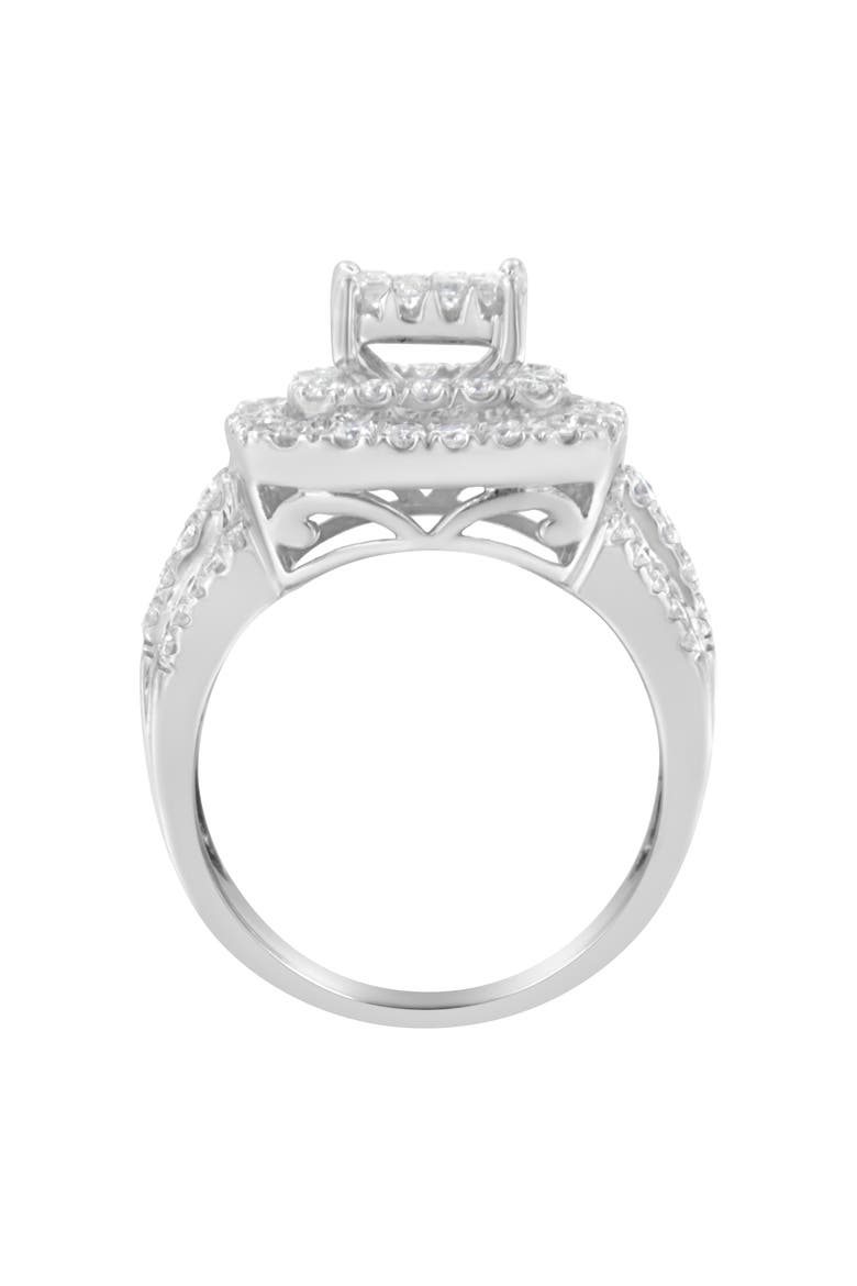 14KT White Gold Diamond Cocktail Ring, Alternate, color, White