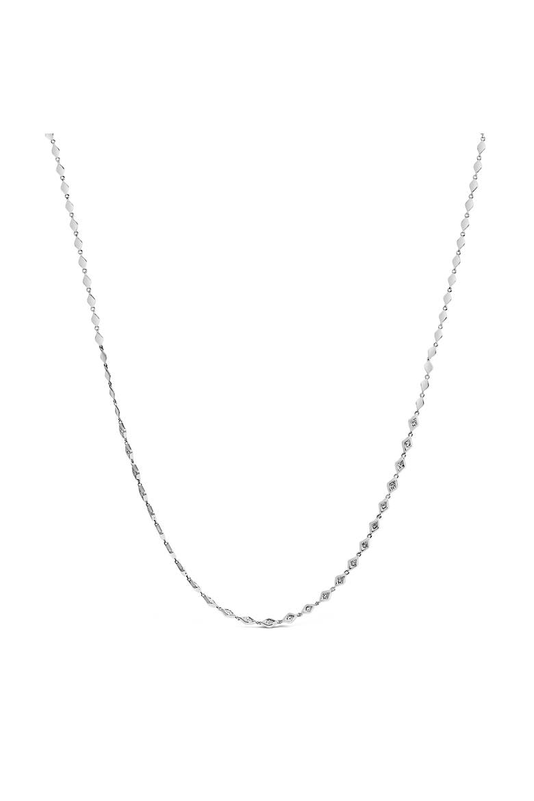 Sterling Silver 3/8 Cttw Diamond Marquise Station Necklace, Main, color, Silver
