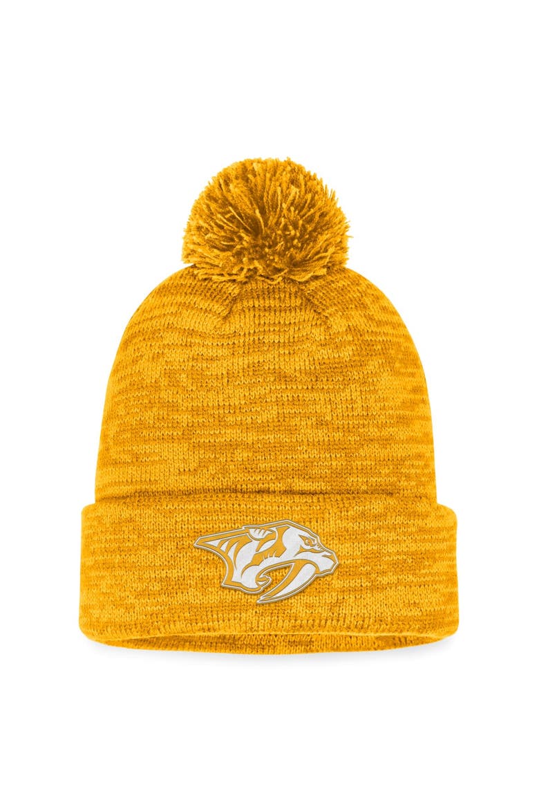 Men's Fanatics Branded Gold Nashville Predators Fundamental Cuffed Knit Hat with Pom, Main, color, Gold