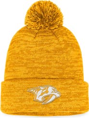 FANATICS Men's Fanatics Branded Gold Nashville Predators Fundamental Cuffed Knit Hat with Pom