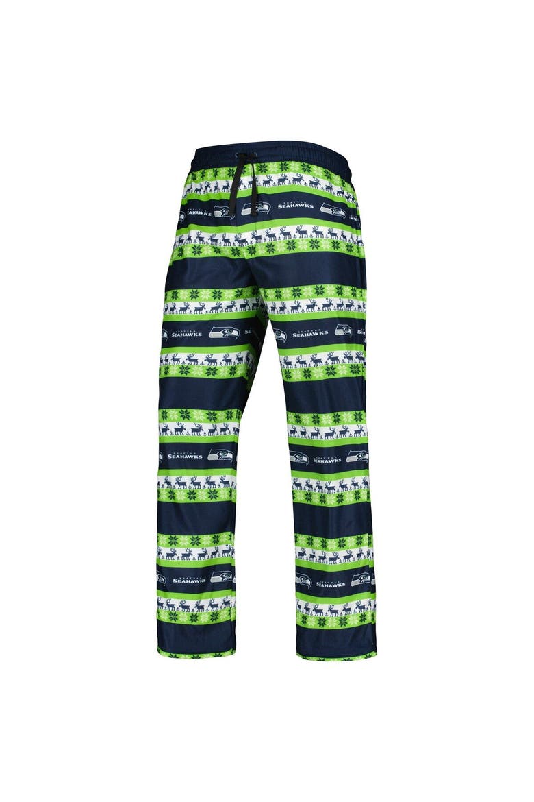 Men's FOCO College Navy Seattle Seahawks Team Ugly Pajama Set, Alternate, color, Navy