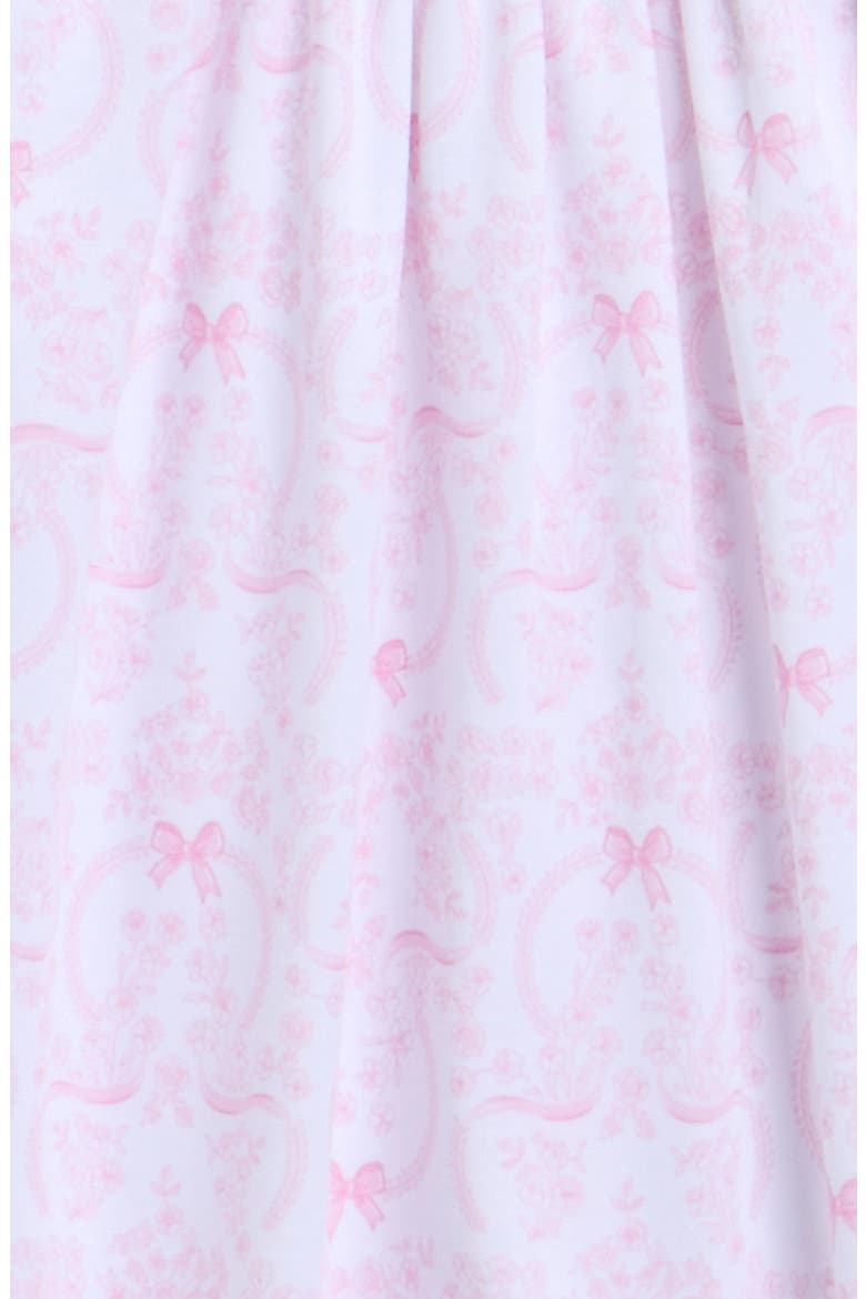 Print Smocked Pima Cotton Footie, Alternate, color, PINK