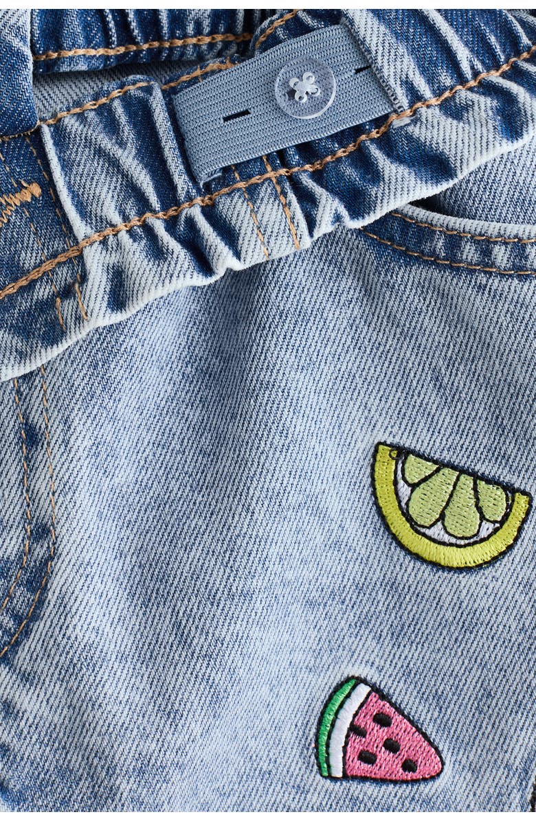 H&M Loose fit denim shorts, Alternate, color, Light Denim Blue/Lilo & Stitch