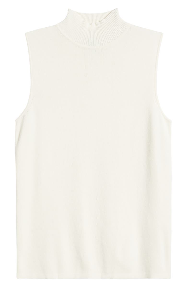 Anne Klein Sleeveless Mock Neck Sweater, Alternate, color, White Dove