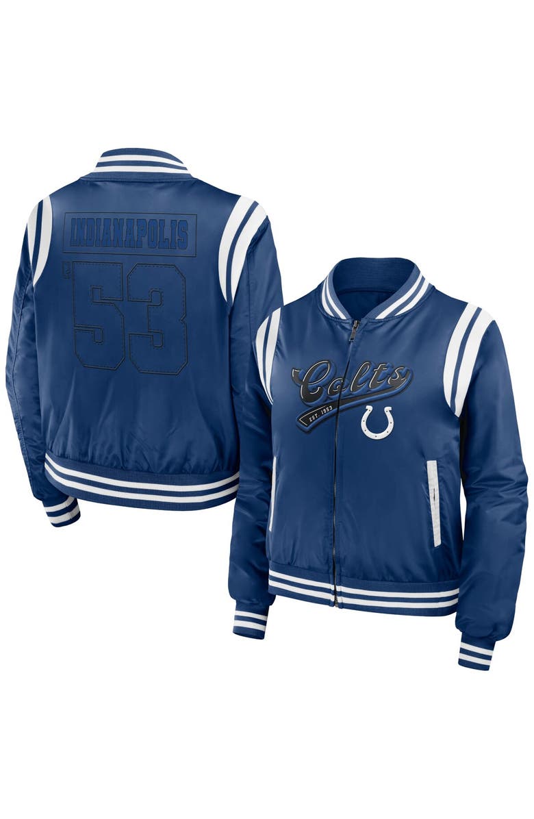 WEAR by Erin Andrews Women's WEAR by Erin Andrews Royal Indianapolis Colts Bomber Full-Zip Jacket, Alternate, color, 