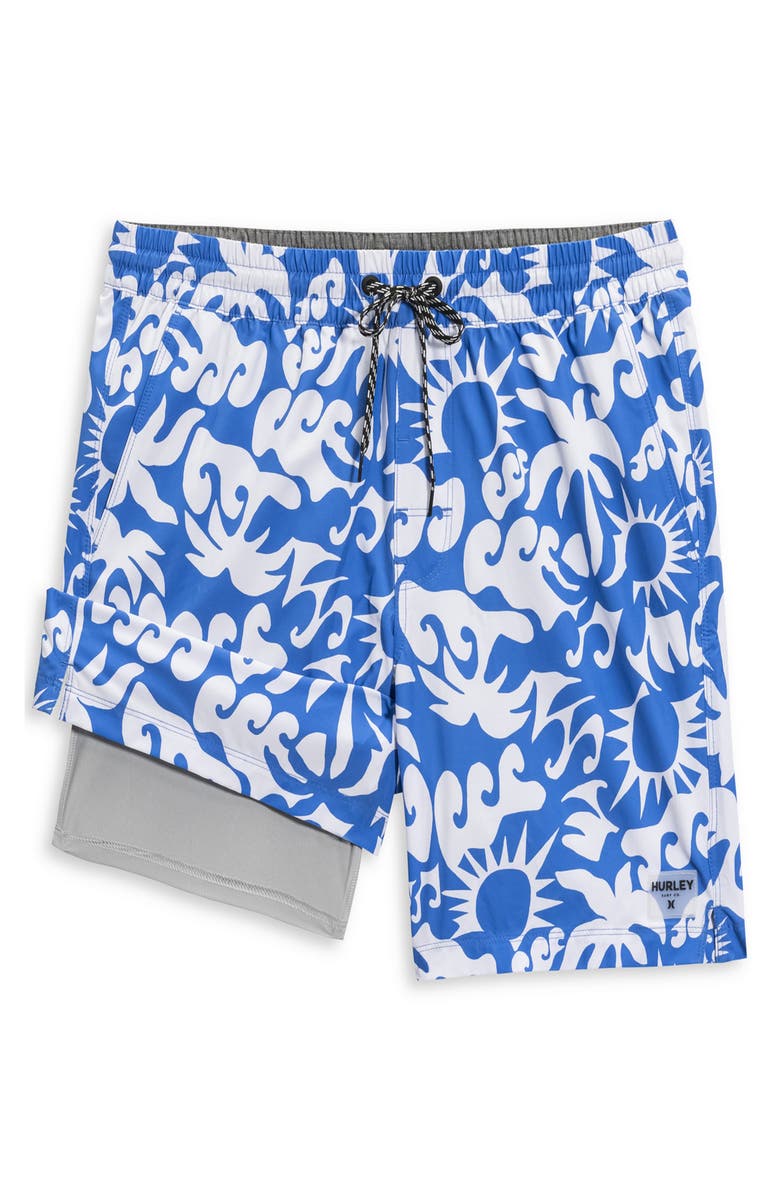 Hurley Sunny Seaside Volley Swim Trunks, Alternate, color, Hydro