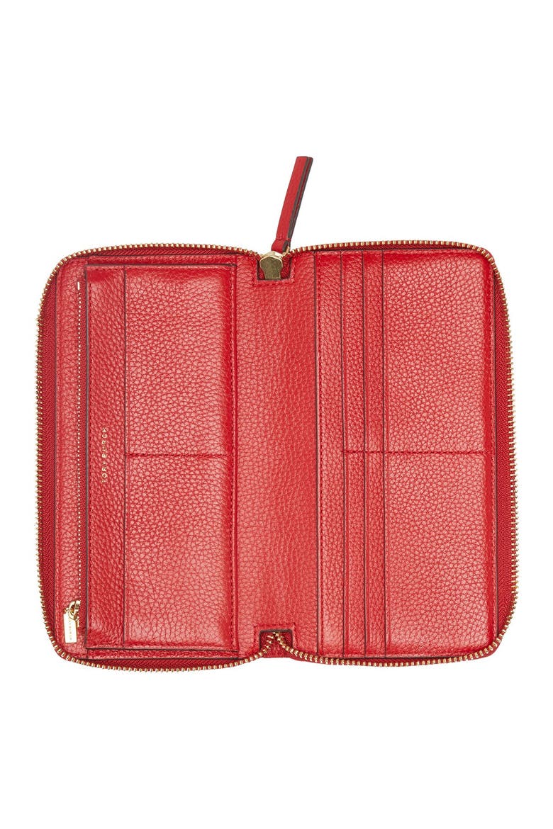 Carson Zip Leather Continental Wallet, Alternate, color, BRIGHT CARNELIAN