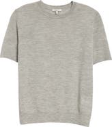 Lafayette 148 New York Short Sleeve Cashmere Crewneck Sweater