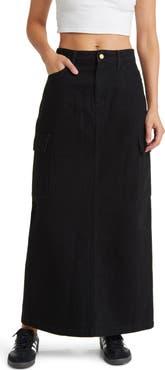 SOMETHING NEW Denim Maxi Skirt