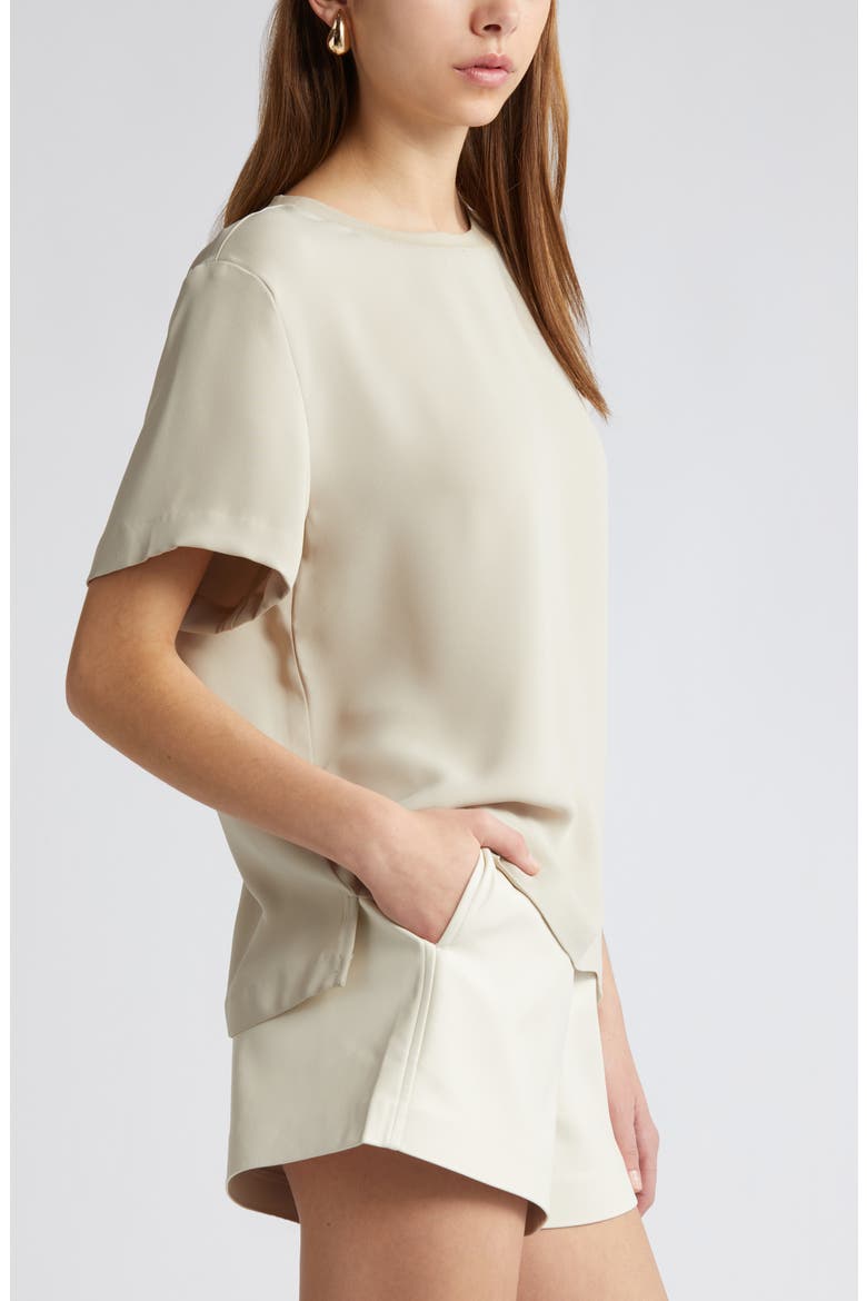 Matte Satin Tee, Alternate, color, TAN OXFORD