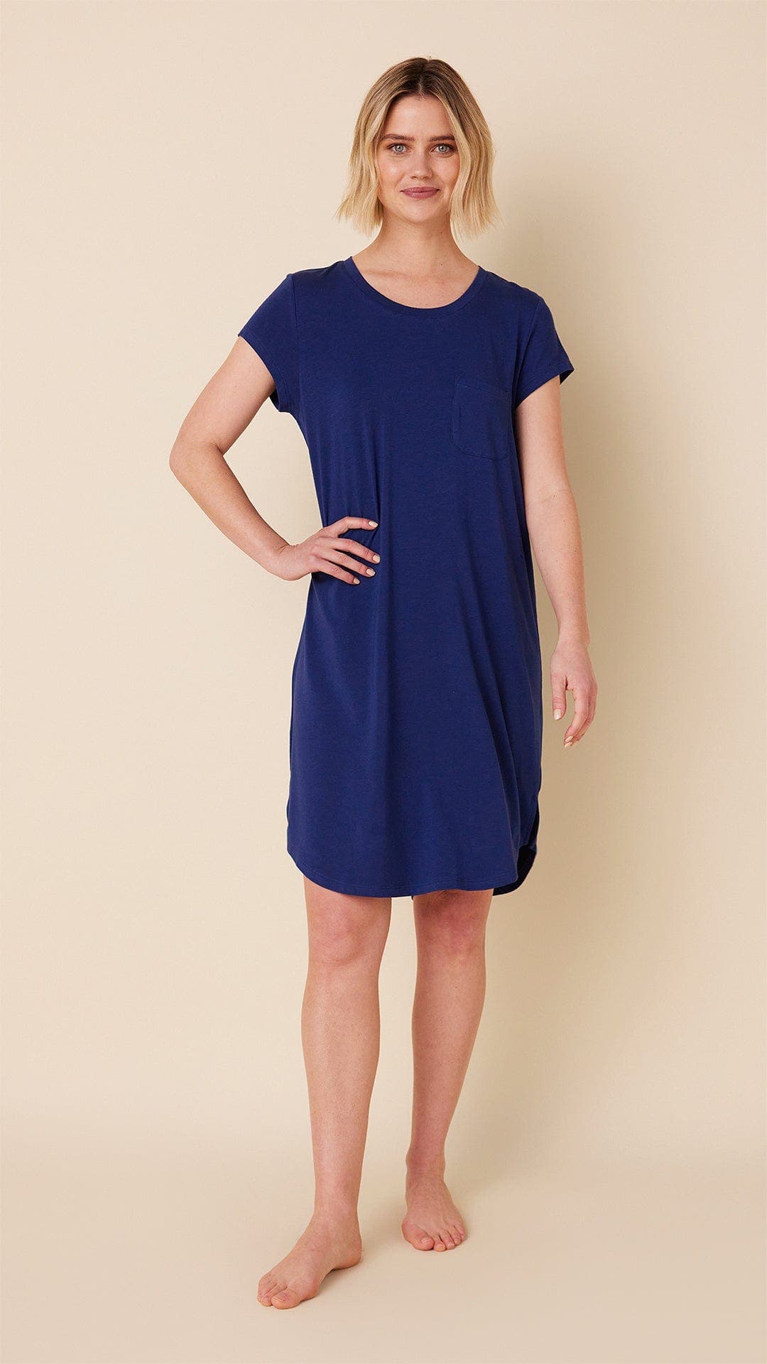 The Cat's Pajamas Pima Knit Short Sleeved Sleep Shirt In Multi